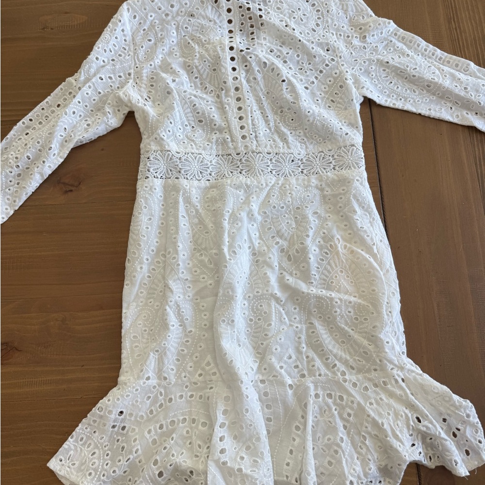Elegant White Embroidered Dress